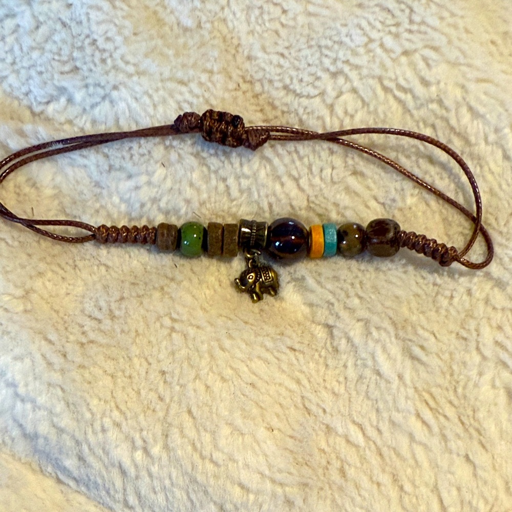 Bohemian Beaded Bracelet with Elephant (Ganesh) Charm